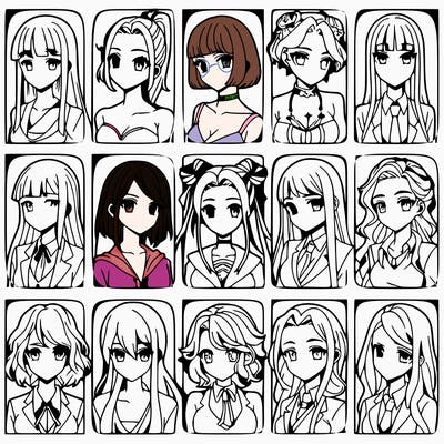 girls that look diffrent anime