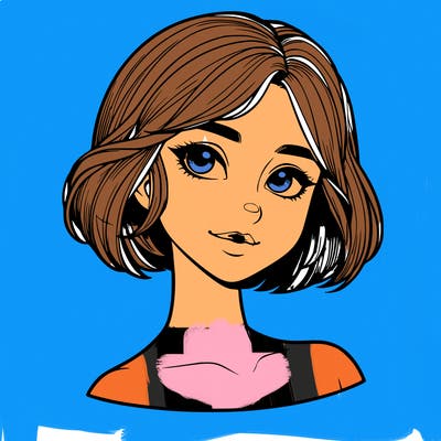 realistic girl with short hair