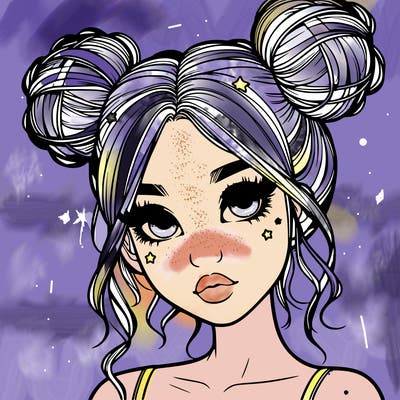 realistic girl with space buns
