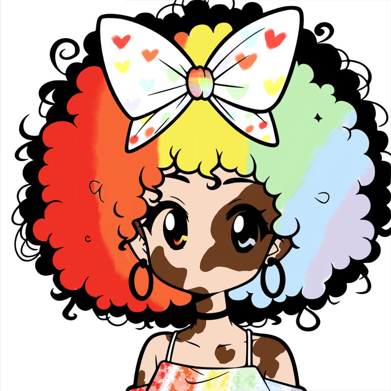 anime black girl with afro