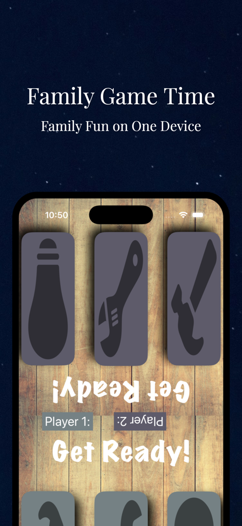 2 Players 1 Device: Tabletop - Two player tabletop game interface on a single mobile device