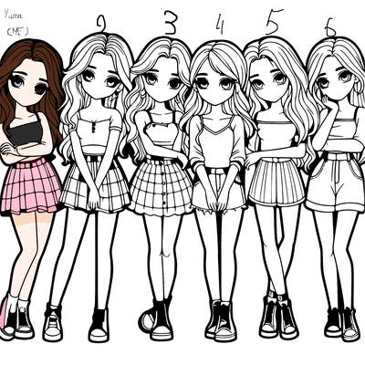 a group of girls realistic