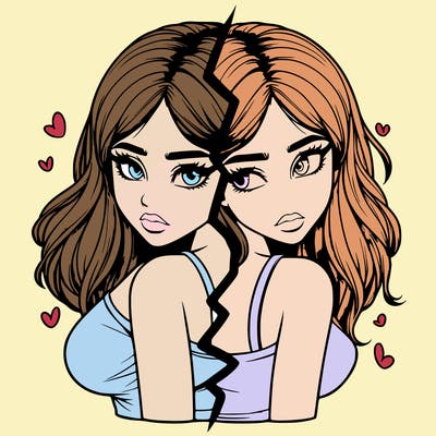 realistic girl split