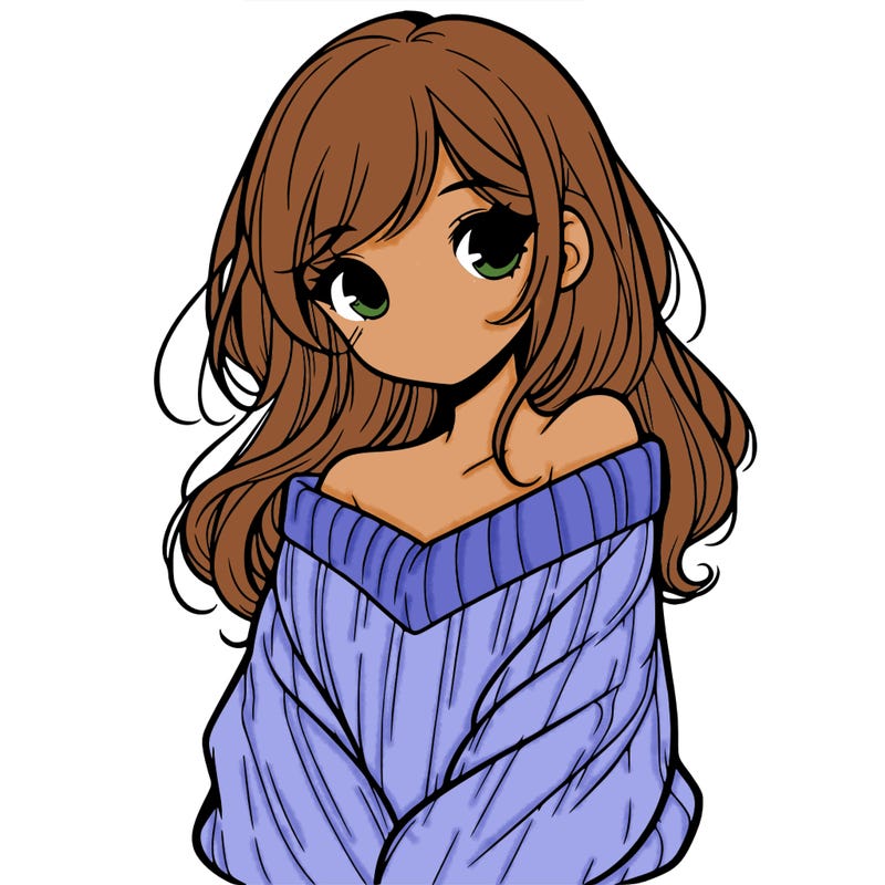 shy pretty girl wearing a sweater that is falling off one shoulder portrait