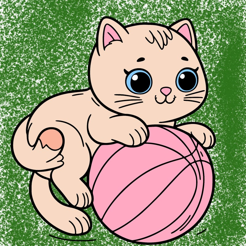 cat on ball