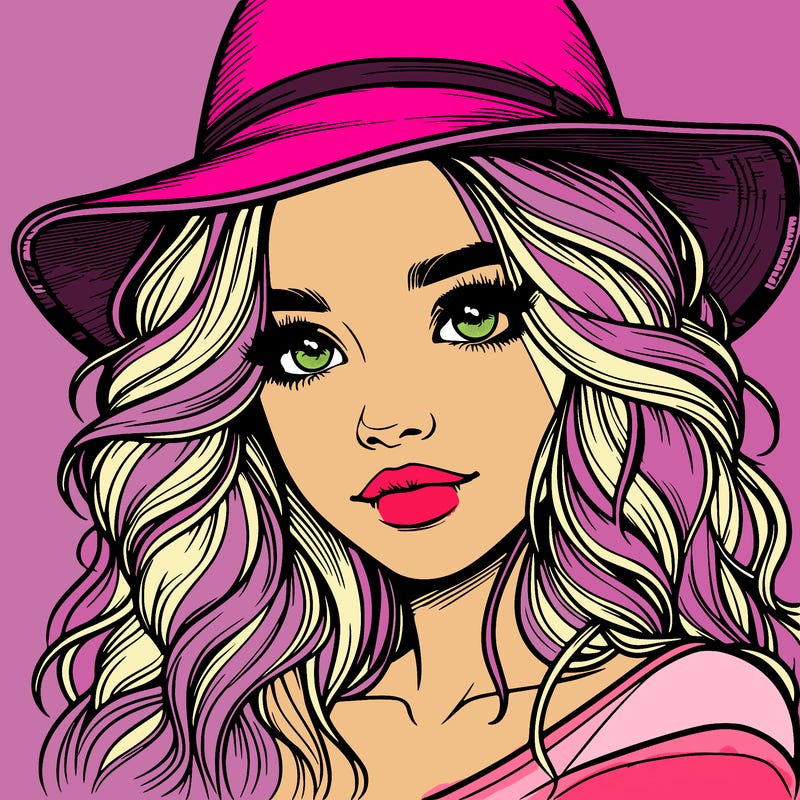 realistic girl with hat