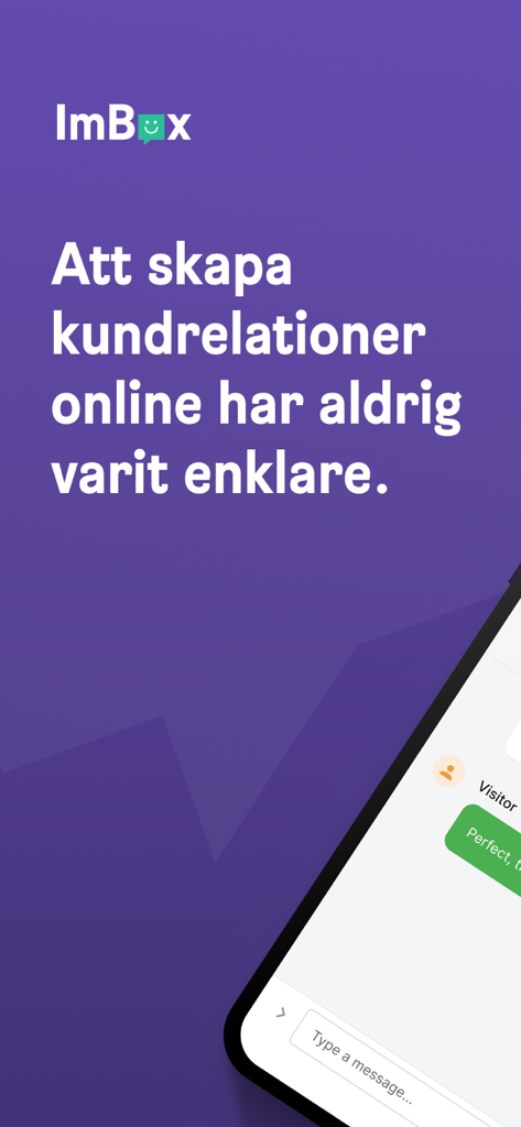 ImBox Online - Interfaz de la aplicación ImBox Online para gestionar relaciones con clientes a través de chat móvil