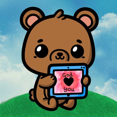 cutebear with i-pad