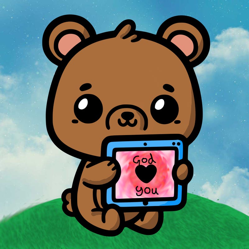 cutebear with i-pad