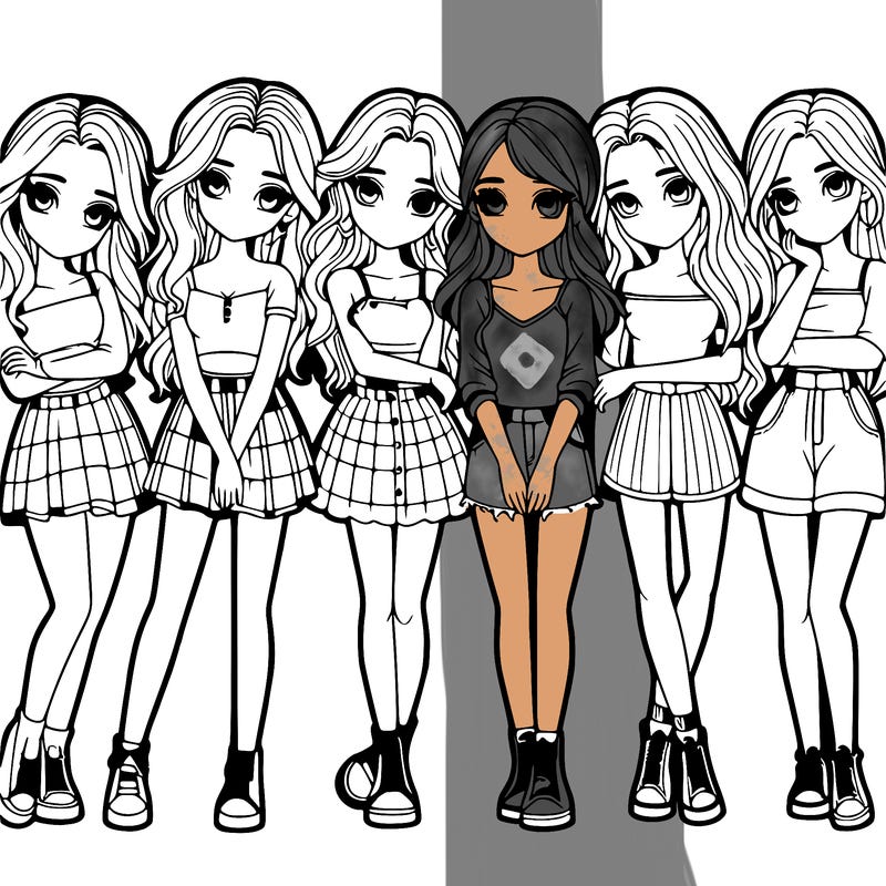 a group of girls realistic