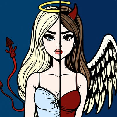 devil vs angel realistic girl