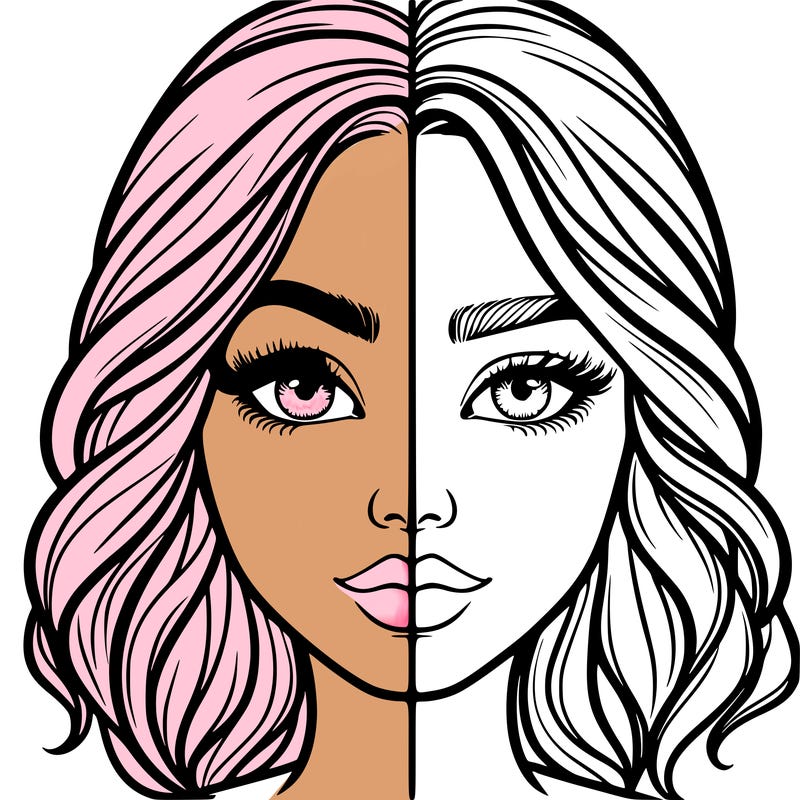 realistic girl split half