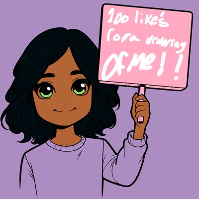 realistic girl holding up a sign