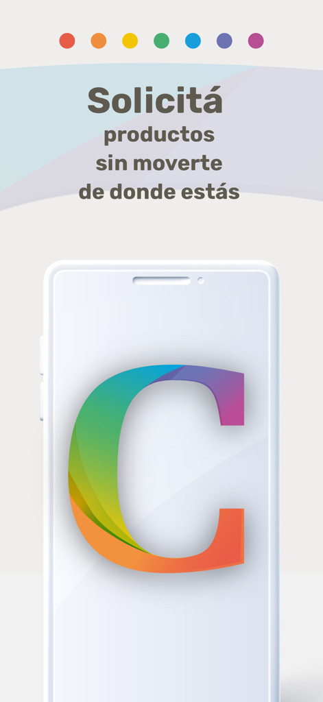 BANCA CREDICOOP - Smartphone mostrando el logo de Banca Credicoop y texto en español sobre solicitud de productos bancarios de forma remota.