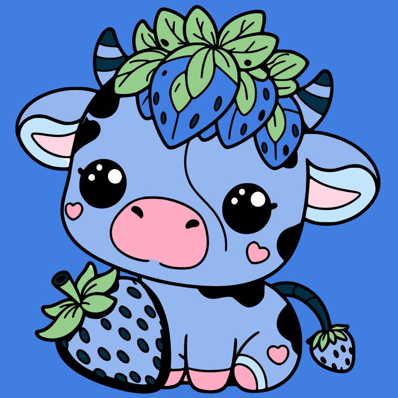 cute strawberry cow