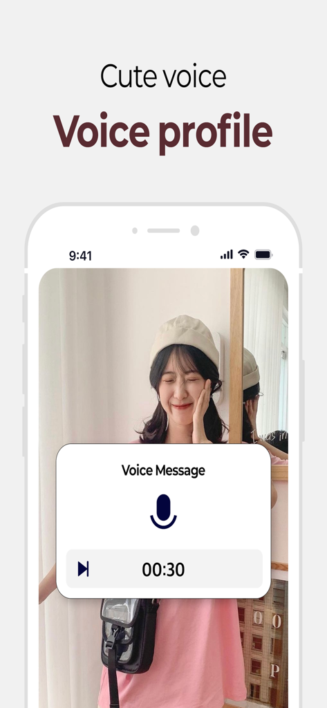 DOKIT – Chat with Japanese - DOKIT app interface showcasing the voice profile feature with a recording of a voice message.