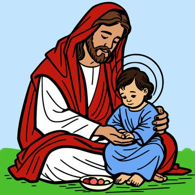 jesus taking care of a baby jesus