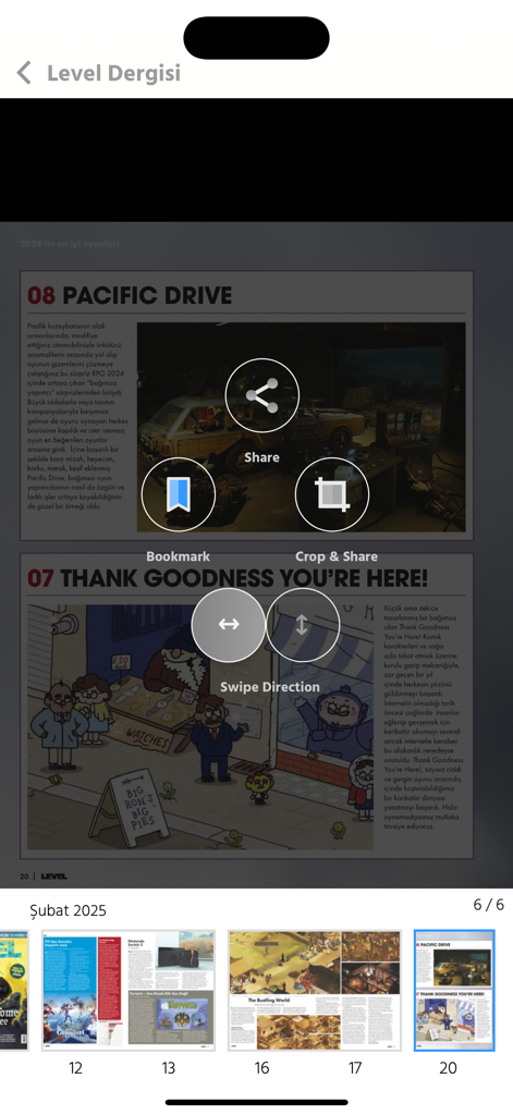 Level Dergisi - Digital article view of Level Dergisi Turkish gaming magazine featuring interactive sharing and bookmarking tools.