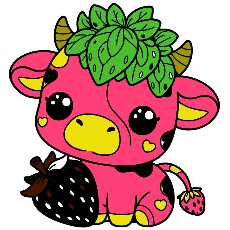 cute strawberry cow