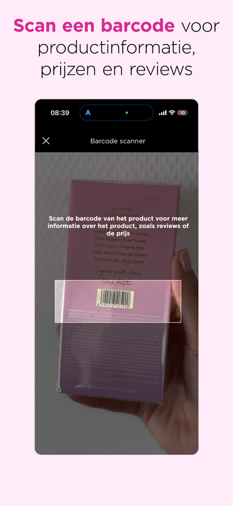 Scanner de code-barres de l'application ICI PARIS XL pour les avis et les prix des produits de beauté
