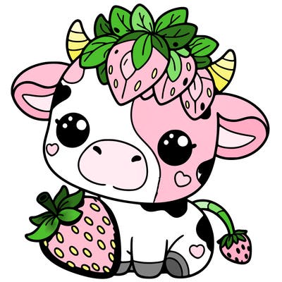cute strawberry cow