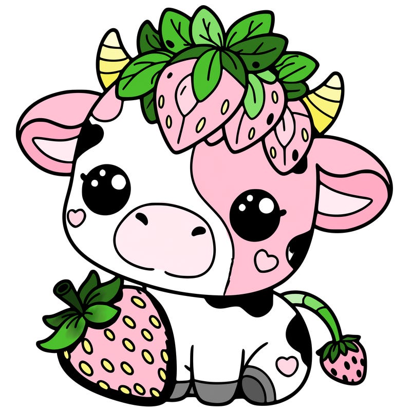 cute strawberry cow