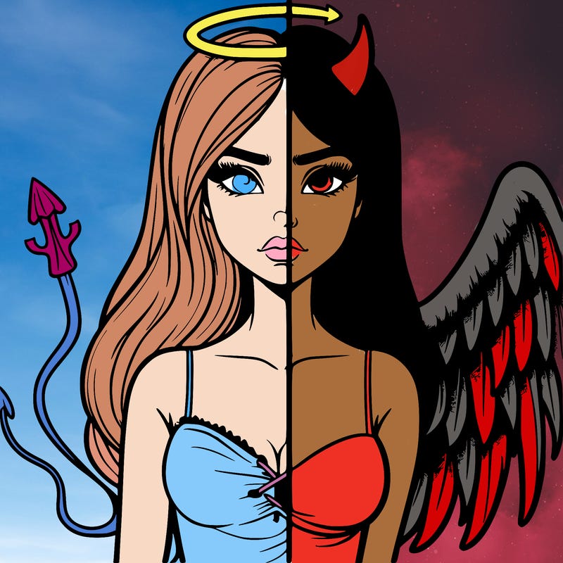 devil vs angel realistic girl