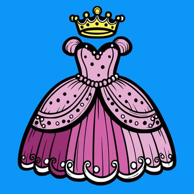 gown with tiara