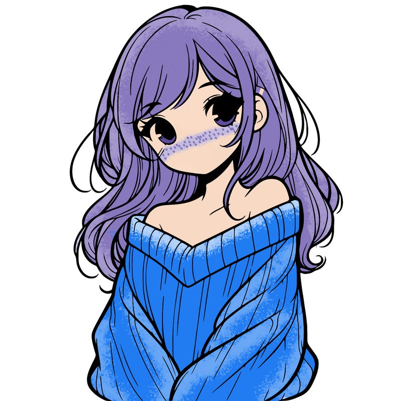 shy pretty girl wearing a sweater that is falling off one shoulder portrait