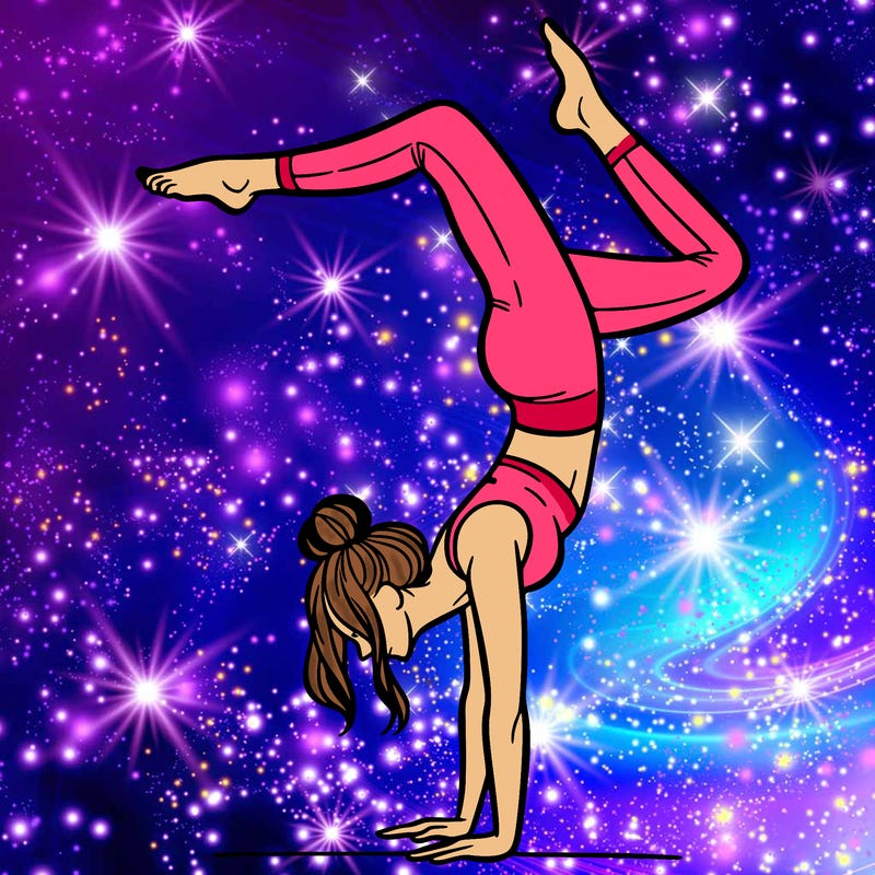 a woman doing a handstand