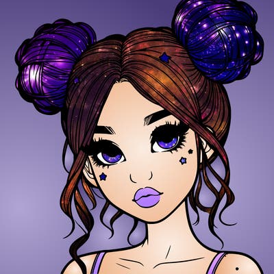 realistic girl with space buns