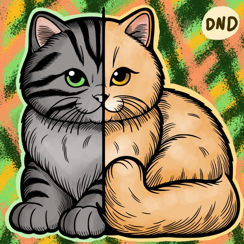 realistic split cat