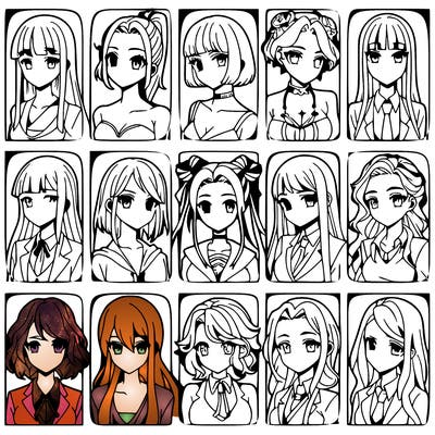 girls that look diffrent anime