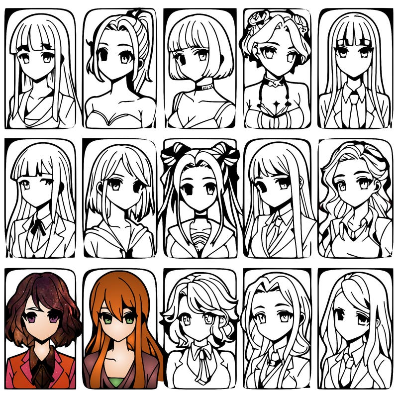 girls that look diffrent anime