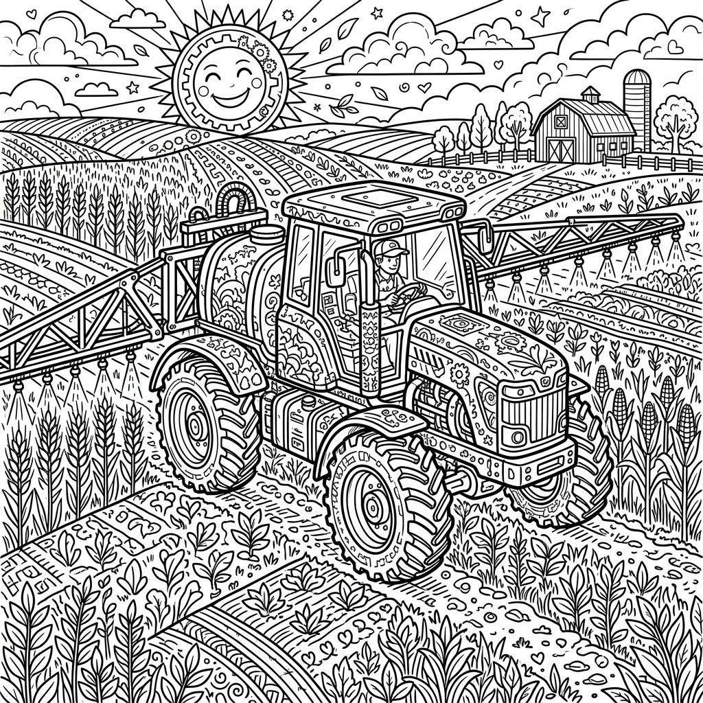 Field Sprayers Coloring Page for Teens - Free Printable — Color Pop
