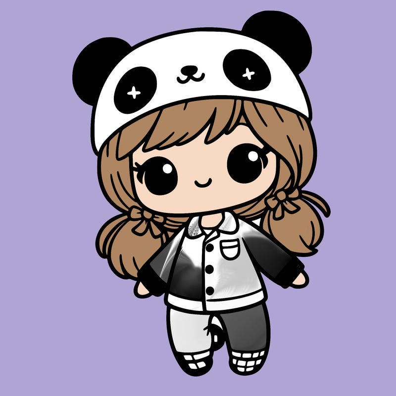 cute girl in pijamas that are pandas