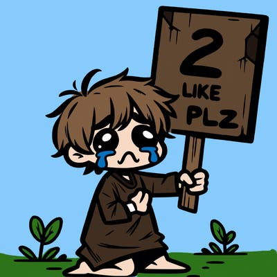 small poor toddler crying with sign that says 2 like plz