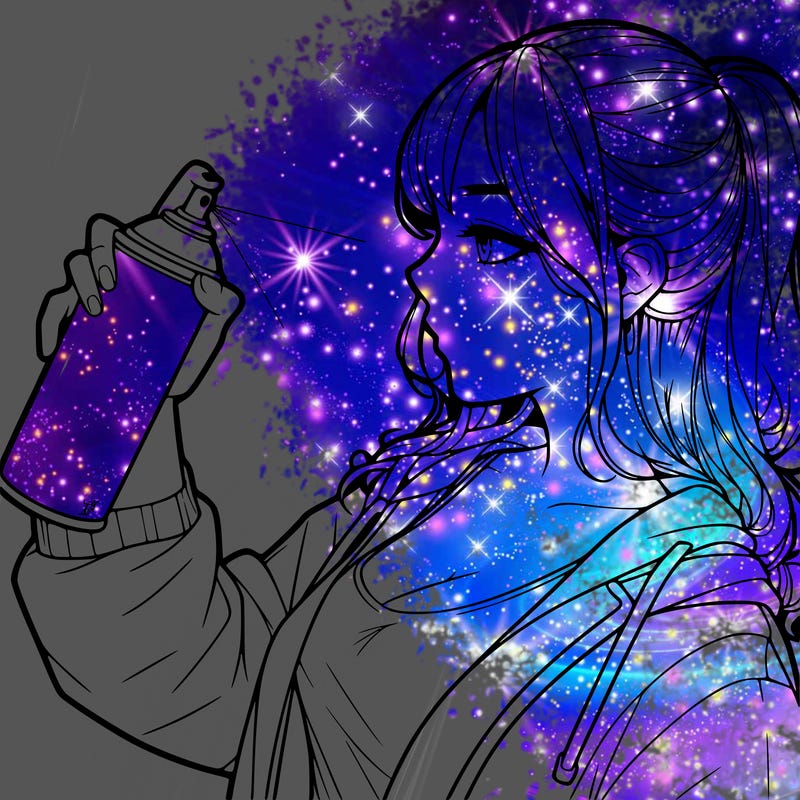 a realistic girl spray, painting