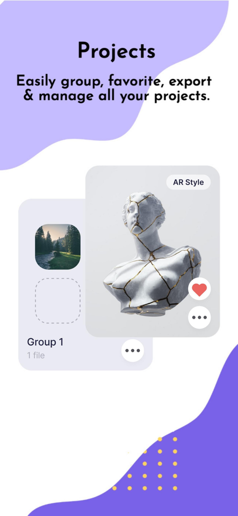 AR Tracing Projector: ArtSync - ArtSync app screen for managing and organizing AR tracing projects