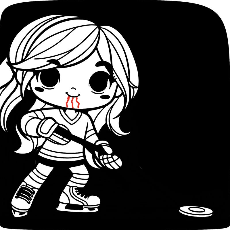 girl with hockey stick