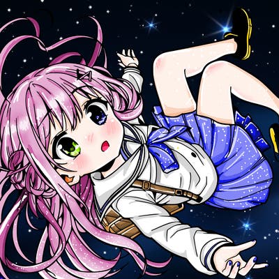 anime girl falling from sky