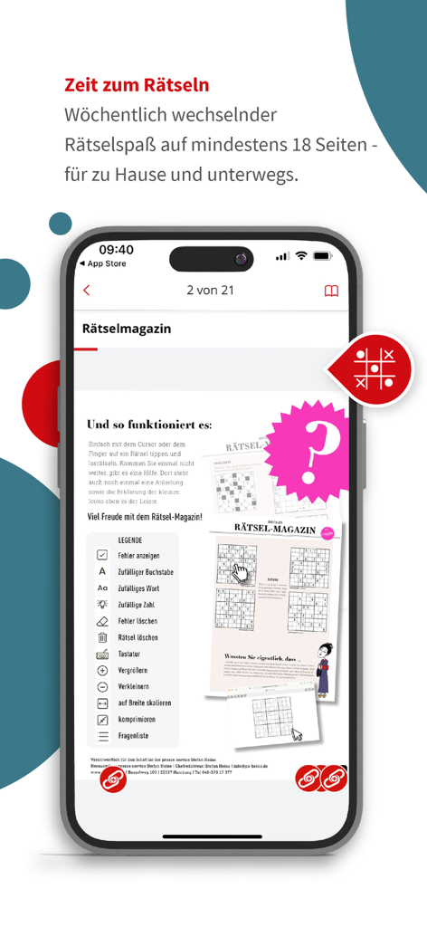 NW ePaper - Screenshot des NW ePaper App Rätsel-Magazin-Bereichs mit Sudoku und interaktiven Rätseln zum digitalen Lesen.