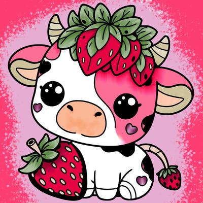 cute strawberry cow