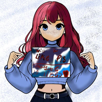 girl holding a blank sign in a long sleeve crop top