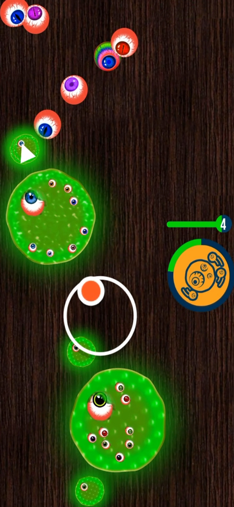 Green alien blobs with many eyes competing in Alien Blob io gameplay