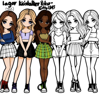 a group of girls realistic