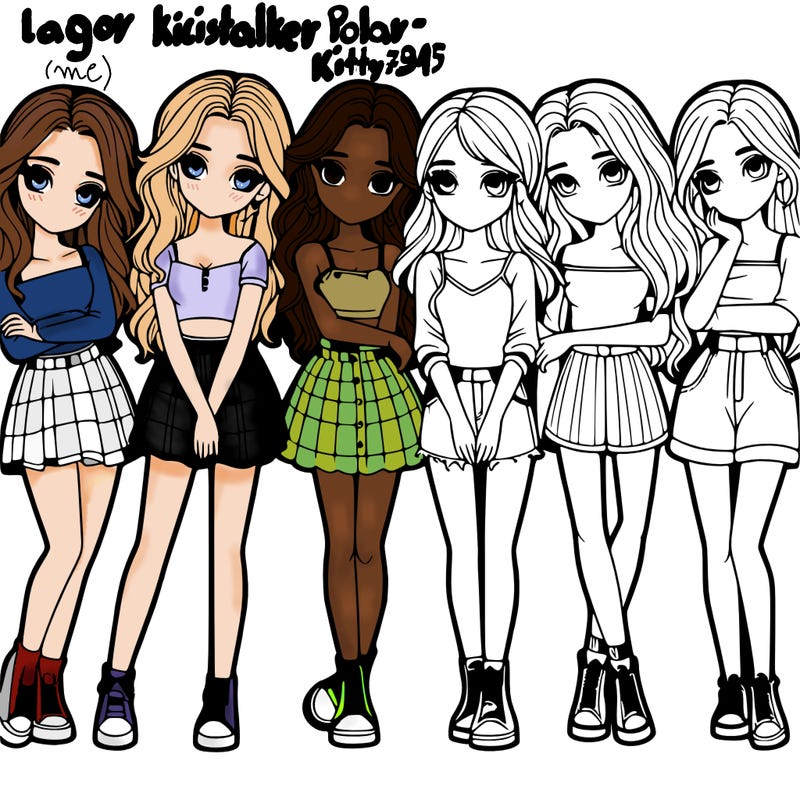 a group of girls realistic