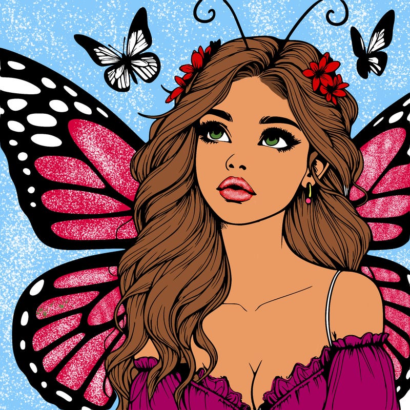 butterfly fairy realistic girl