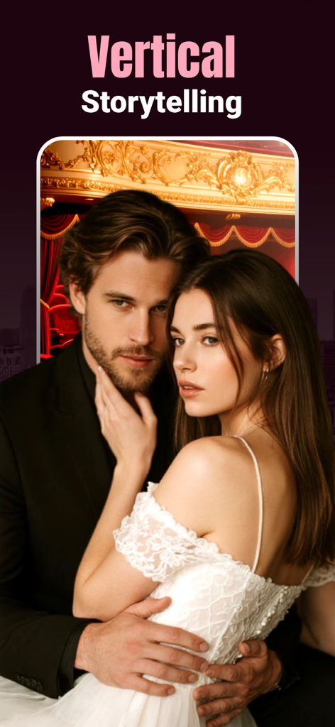 Tallflix: Short Dramas & Films - Tallflix app interface displaying vertical storytelling with a romantic drama scene