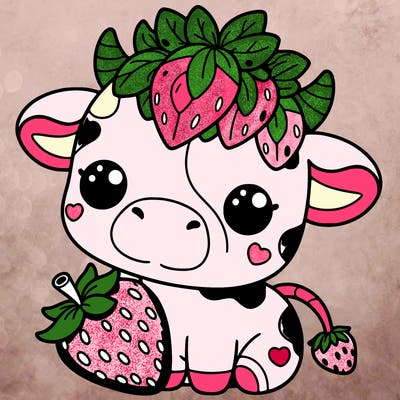 cute strawberry cow